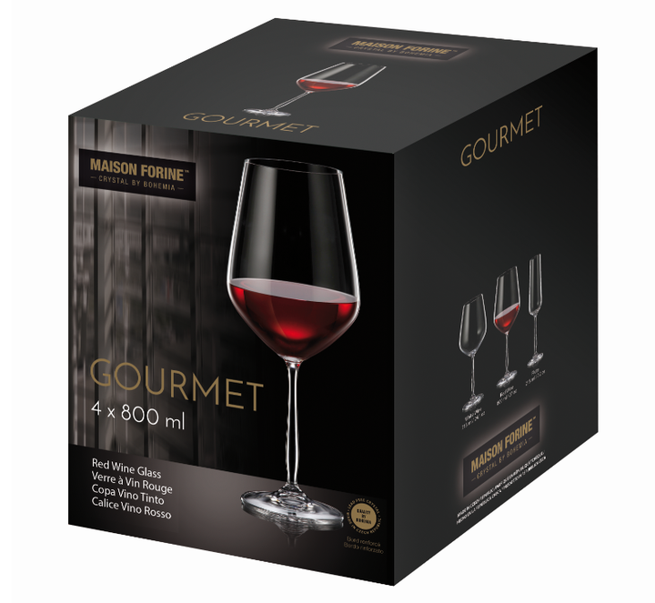 Verre à vin rouge 800 ml GOURMET - boite de 4